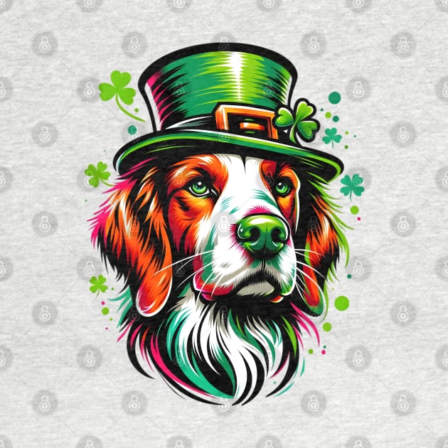 Brittany Dog Celebrates Saint Patrick's Day by ArtRUs